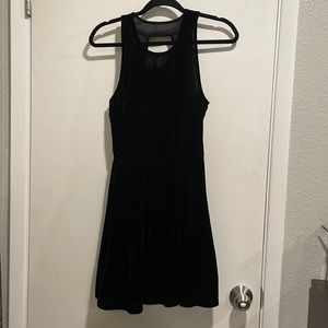 Little black velvet halter dress